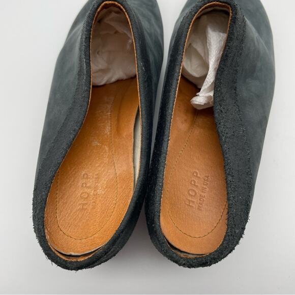 Hopp Black Nubuck Collared Mule US 10.5 - Picture 7 of 10